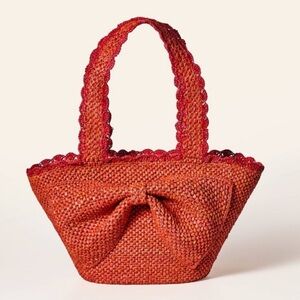 Kate Spade X Target Elegant Red Woven Tote Bag